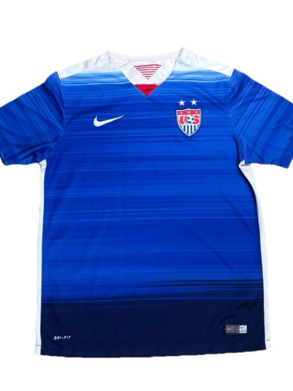 USA Soccer National Team Away Jersey Youth Large 2015 Nike Dri-FIT Blue
